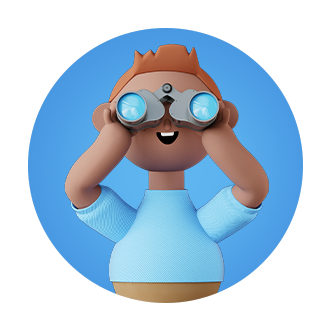A Kroji looking through binoculars for new arrivals