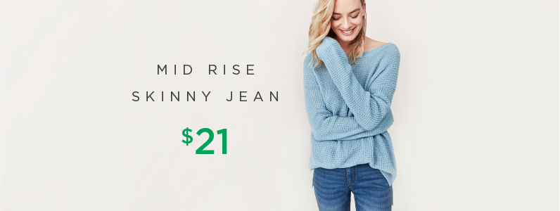 woman in midrise skinny jean