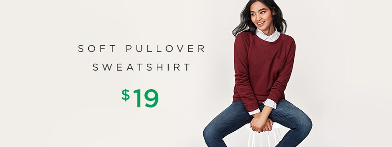 soft pullover sweatshirt