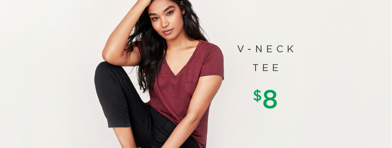 woman in v-neck tee