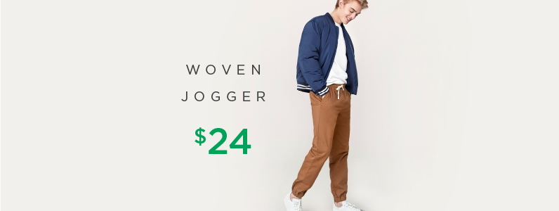 young man in woven jogger young man in woven jogger