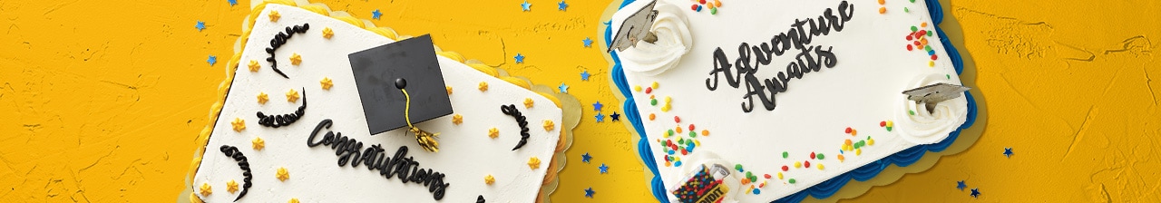 Say Congrats with a Custom Cake. Design the perfect dessert for your grad.