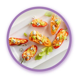 Buffalo Chicken- Stuffed Mini Peppers