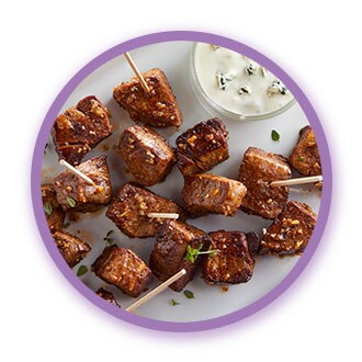 Black and Blue Steak Bites