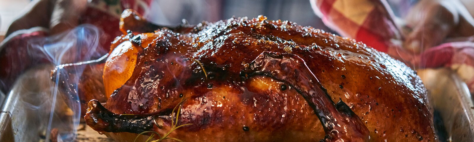 Turkey roasting in pan Turkey roasting in pan