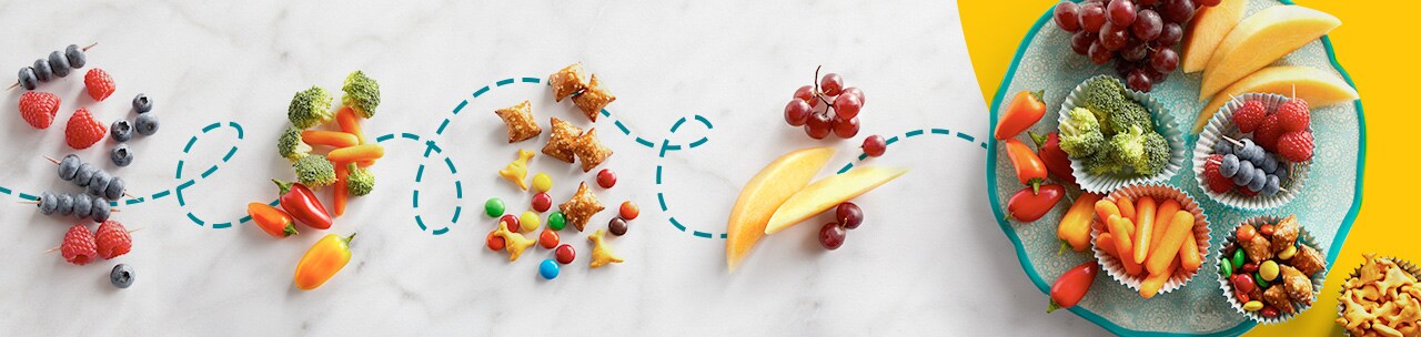 Snack Board Ideas: berries, veggies, candy, and chips Snack Board Ideas: berries, veggies, candy, and chips