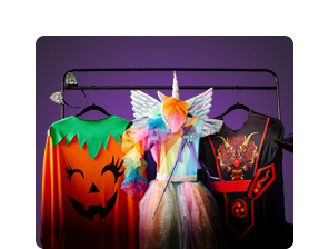 Costumes and accessories. Go all out or accent your outfit.