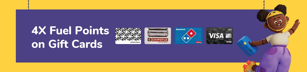 4X Fuel Points on Gift Cards, Visa & Mastercard Gift Cards