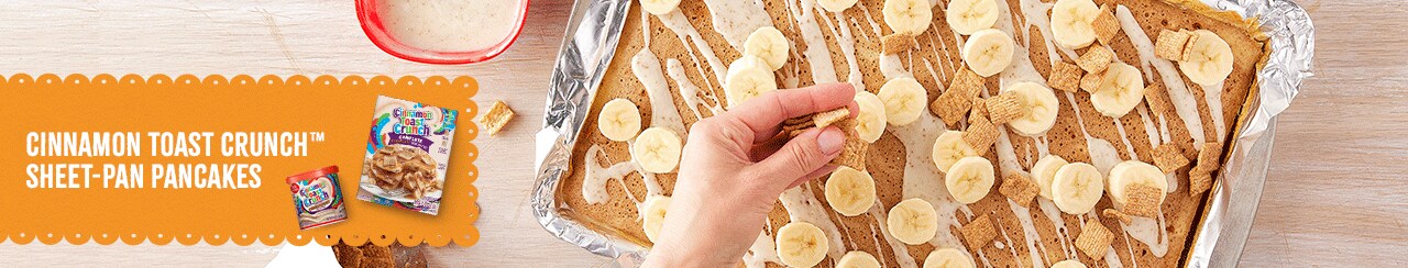 cinnamon toast crunch sheet pan pancakes
