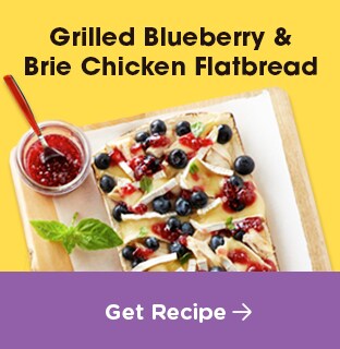 Grilled Blueberry and Brie Chicken Flatbread