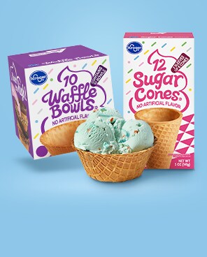 Sundae cones and dishes.